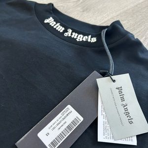 Palm Angels Classic White Logo Tee - Black